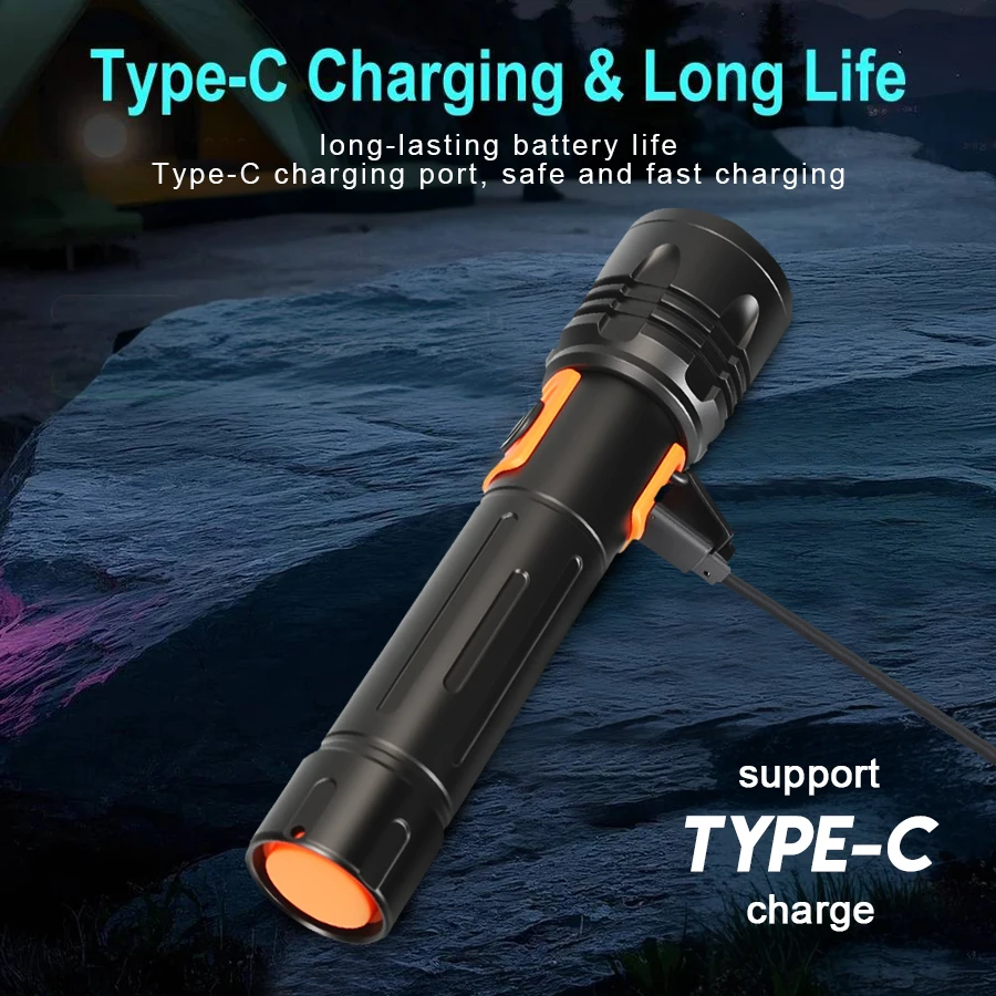 High Power LED Flashlight USB  - огляд і ціна Fishing Light